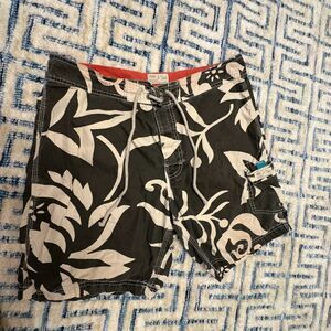 J.Crew Gray and White Board Shorts Size 33